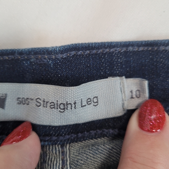 Levi's 505 Straightleg Dark Wash Jeans Women's Size 10 - Picture 7 of 10
